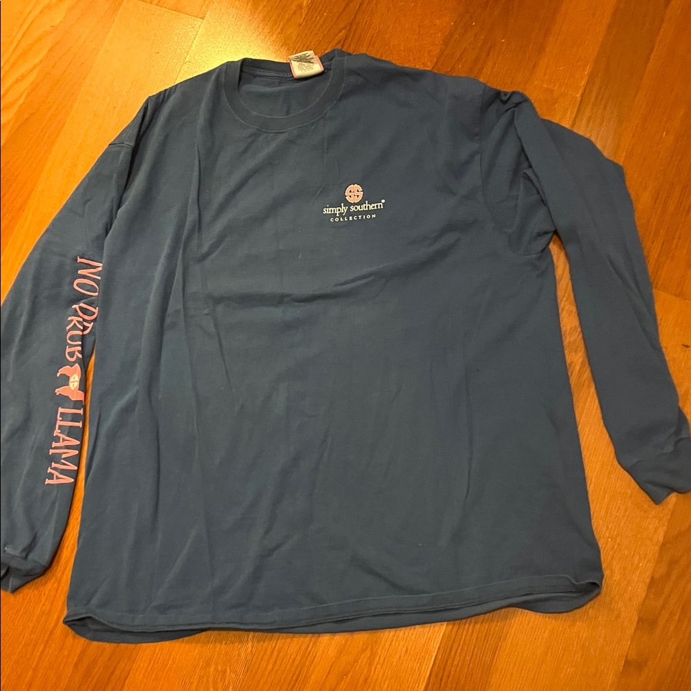 Simply Southern ladies Red Tie-Dye and Blue Long Sleeve Tees - Picture 4 of 8